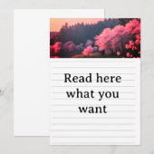 Faire invitation de mariage Fleur de cerisier élég (Devant / Derrière)