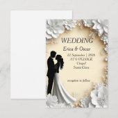 Faire invitation de mariage floral (Devant / Derrière)