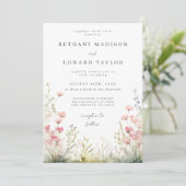 Faire invitation de mariage floral délicat (Debout devant)