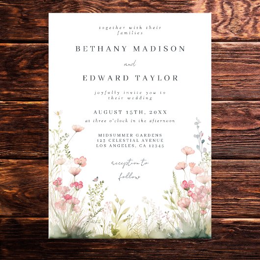 Faire invitation de mariage floral délicat