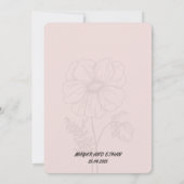 Faire invitation de mariage floral élégant  (Dos)