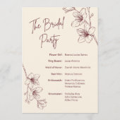 Faire invitation de mariage floral – Marron profon (Dos)