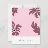 Faire invitation de mariage floral rose (Dos)