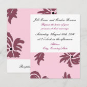 Faire invitation de mariage floral rose (Devant / Derrière)