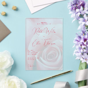 Faire invitation de mariage floral rose romantique