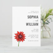 Faire invitation de mariage floral rouge (Debout devant)
