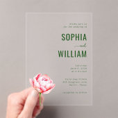 Faire invitation de mariage floral vert (In situ (ordinateur de poche))