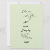 Faire invitation de mariage florale (Dos)
