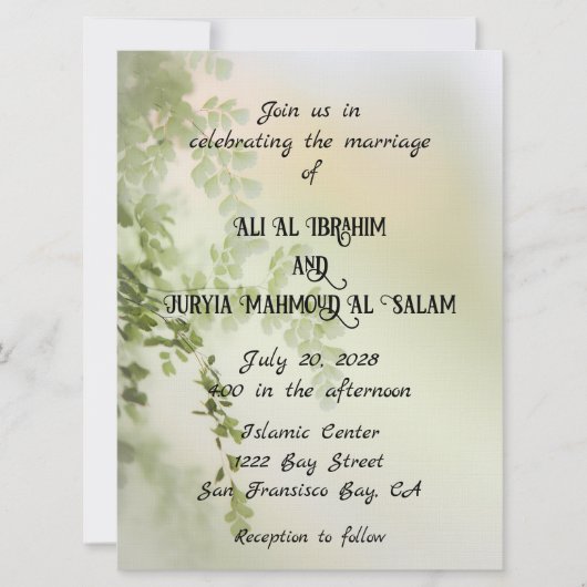 Faire invitation de mariage florale (Devant)