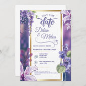 Faire invitation de mariage florale (Devant / Derrière)