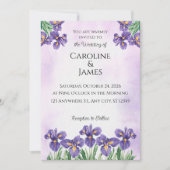 Faire invitation de mariage florale aquarelle Iris (Devant)