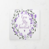 Faire invitation de mariage florale au pivoine vio (Protection)