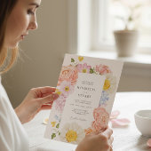Faire invitation de mariage Florale aux Péches tou
