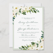 Faire invitation de mariage florale blanche d'été (Devant)