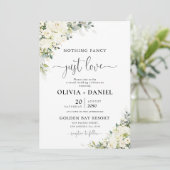 Faire invitation de mariage florale blanche élégan (Debout devant)