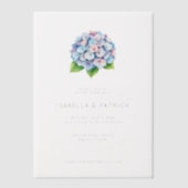 Faire invitation de mariage florale bleue (Recto)