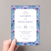 Faire invitation de mariage florale bleue (In situ (ordinateur de poche))