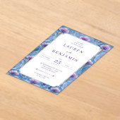 Faire invitation de mariage florale bleue (Poser)