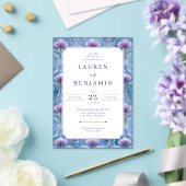 Faire invitation de mariage florale bleue (Insitu (Mariage))