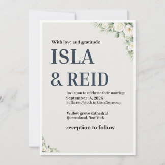 Faire invitation de mariage florale | Classique mi