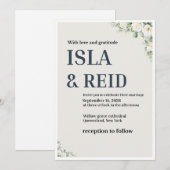 Faire invitation de mariage florale | Classique mi (Devant / Derrière)