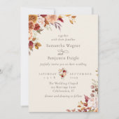 Faire invitation de mariage florale d'automne (Devant)