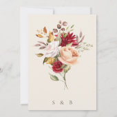 Faire invitation de mariage florale d'automne (Dos)