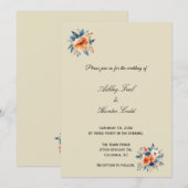 Faire invitation de mariage florale d'automne simp (Devant / Derrière)