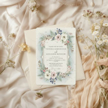 Faire invitation de mariage florale d'hiver élégan