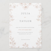 Faire invitation de mariage florale – Élégant et c (Devant)