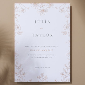 Faire invitation de mariage florale – Élégant et c