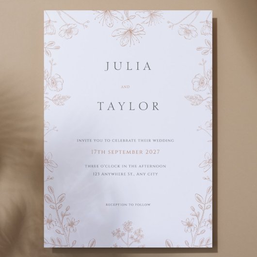 Faire invitation de mariage florale – Élégant et c