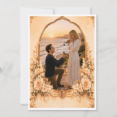 Faire invitation de mariage florale en or (Dos)