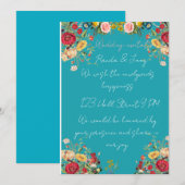 Faire invitation de mariage florale en or (Devant / Derrière)