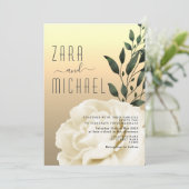 Faire Invitation de Mariage Florale en Or (Debout devant)