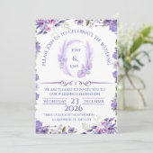 Faire invitation de mariage florale lavande (Debout devant)