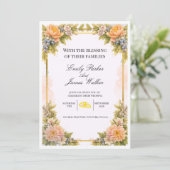 Faire invitation de mariage florale modifiable (Debout devant)
