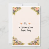 Faire invitation de mariage florale modifiable (Dos)