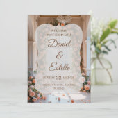 Faire invitation de mariage florale | Modifiable W (Debout devant)