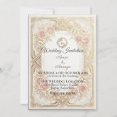 Faire invitation de mariage florale or | Modifiabl (Devant)