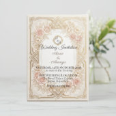 Faire invitation de mariage florale or | Modifiabl (Debout devant)