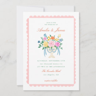 Faire invitation de mariage florale peinte à la ma
