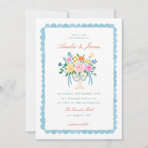 Faire invitation de mariage florale peinte à la ma