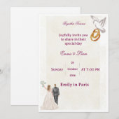 Faire invitation de mariage florale | RomaInvitati (Devant / Derrière)