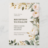 Faire invitation de mariage florale | Rose blanche (Dos)