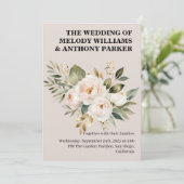 Faire invitation de mariage florale | Rose blanche (Debout devant)