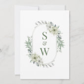 Faire invitation de mariage florale Rose Blanche É (Dos)