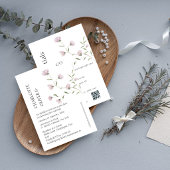 Faire invitation de mariage florale rose minimalis
