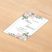 Faire invitation de mariage florale rose pâle (Poser)