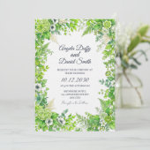 Faire invitation de mariage florale verte (Debout devant)